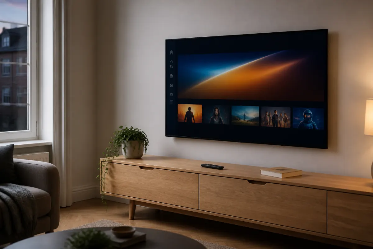 Living room TV ready for GoldIPTV1 setup